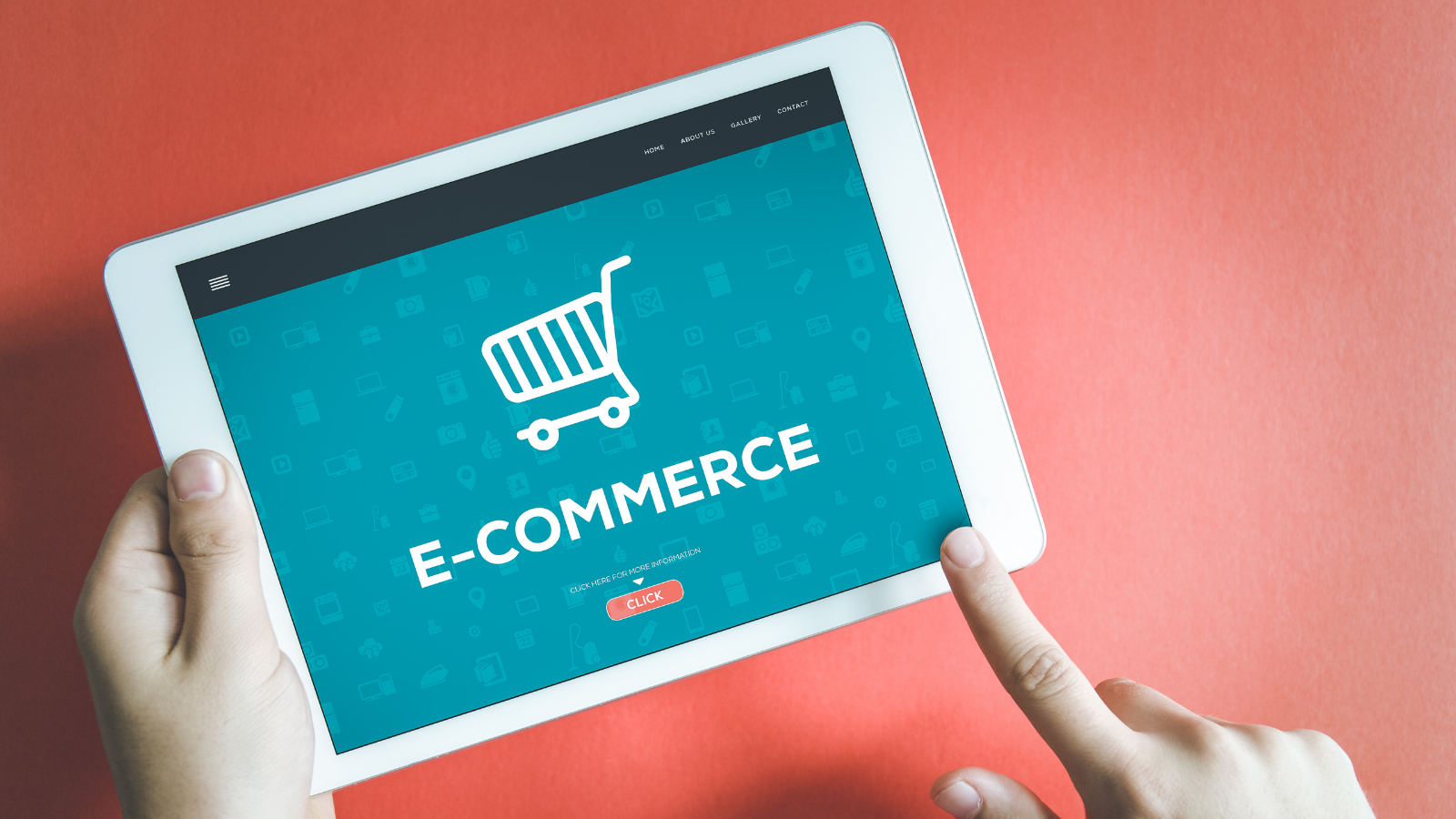 E-Commerce Gold Rush Blog Icon Person browsing an e-commerce site on a tablet