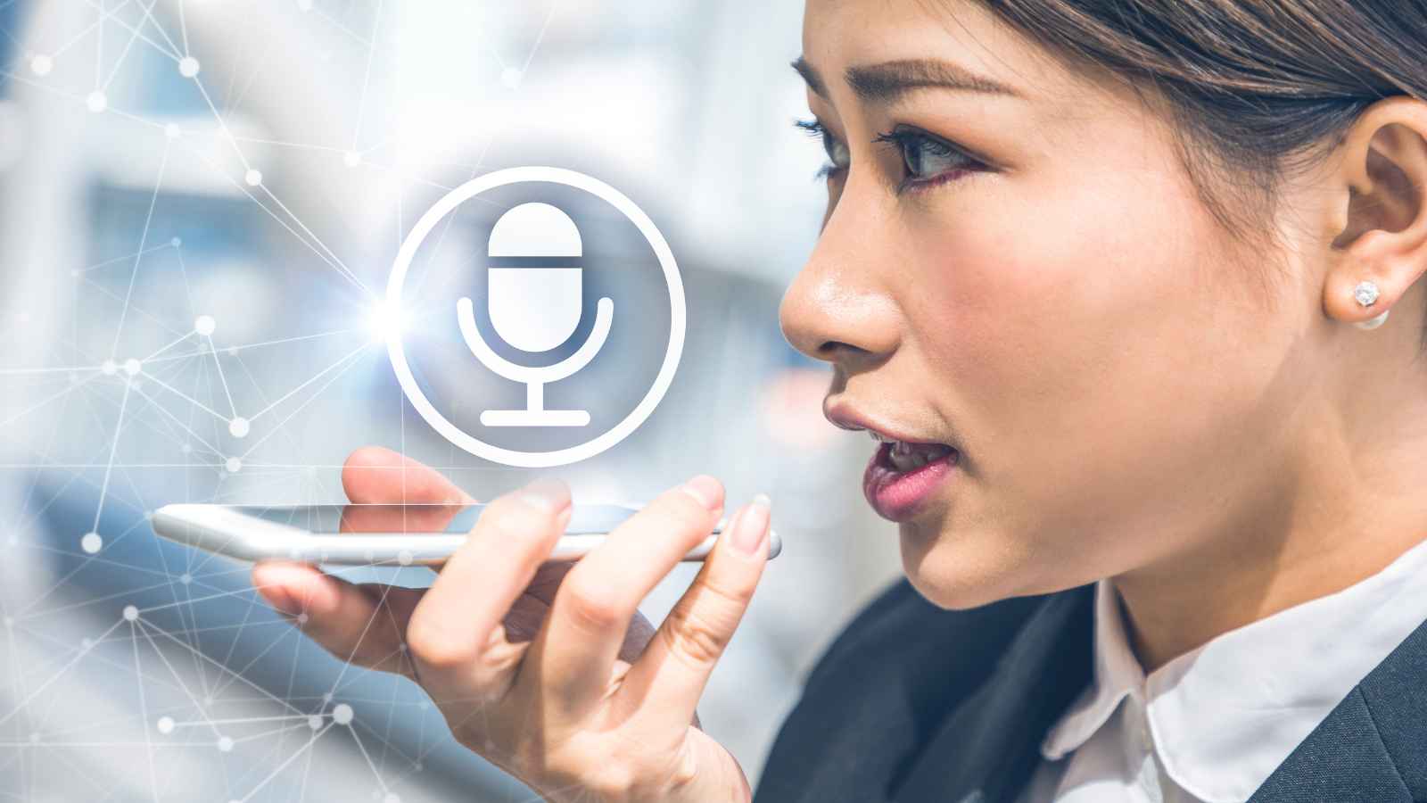 Voice SEO blog image Woman using voice SEO